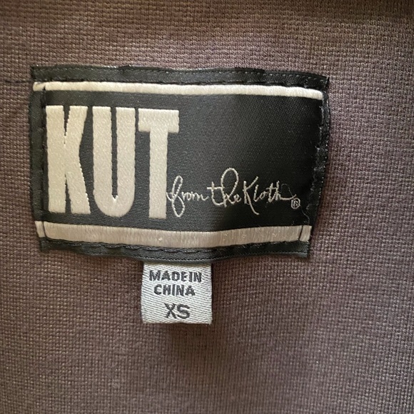 KUT from Kloth,  Gray faux leather drape front jacket - Picture 10 of 10